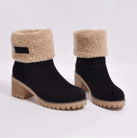 Snow boot – Mid-height shaft and warm faux plush lining