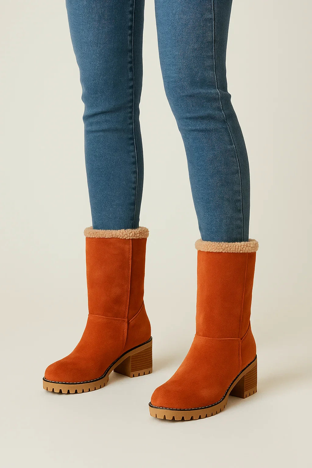 Snow boot – Mid-height shaft and warm faux plush lining