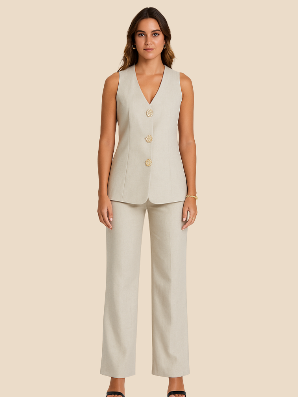 Sofia | Women's Blazer and Linen Outfit Set