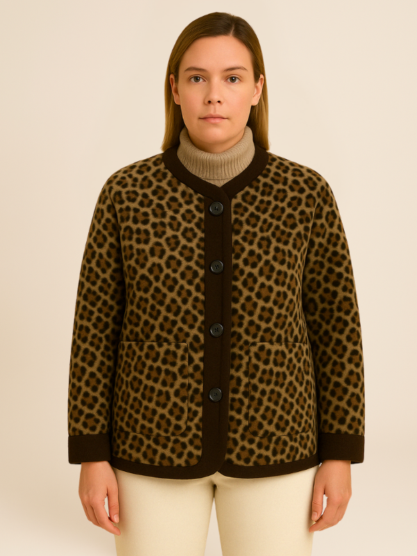 Sophie | Fleece Leopard Jacket for Women