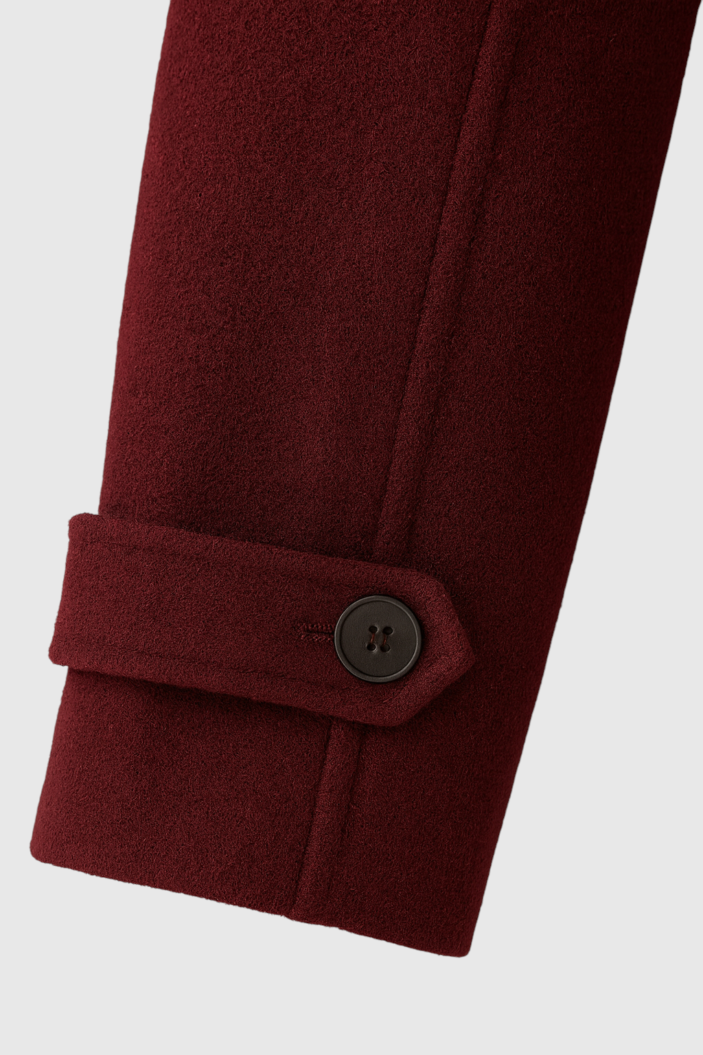 Women's Long Burgundy Coat with Belt