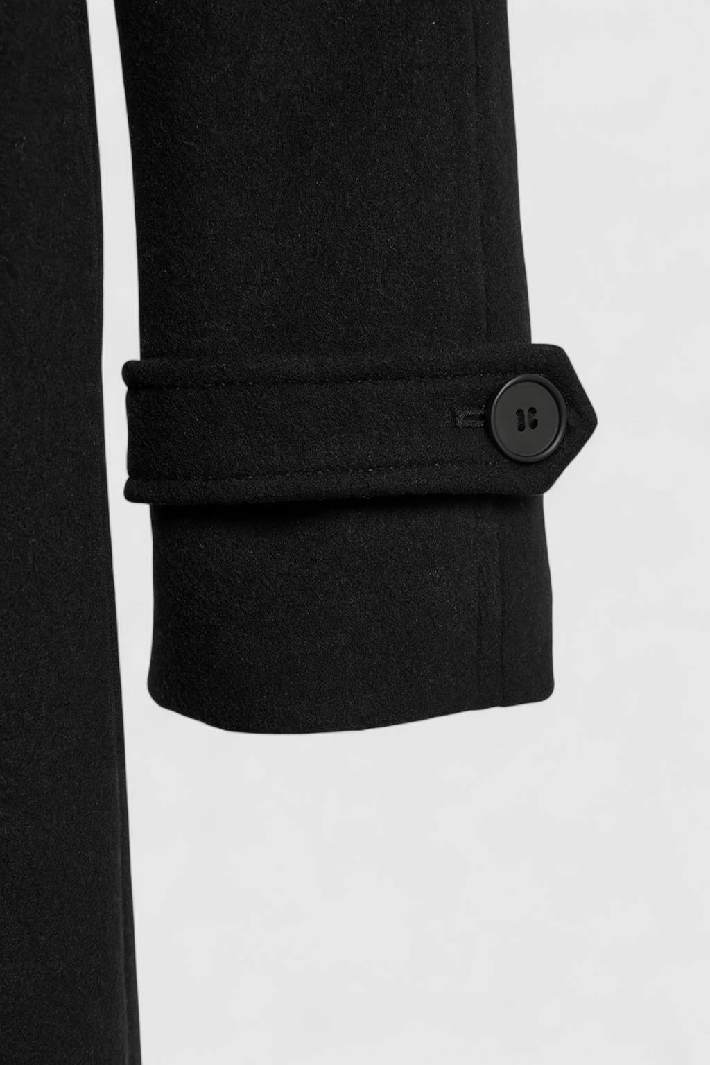 Women's Long Black Coat with Belt