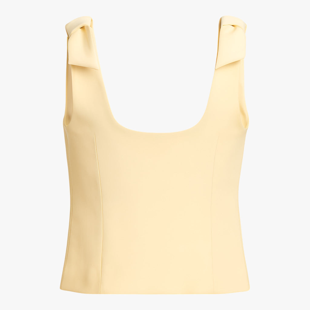 Amelie Slim Cami Top Yellow with Bow - Ideal Slim Cami Top Yellow for Every Season