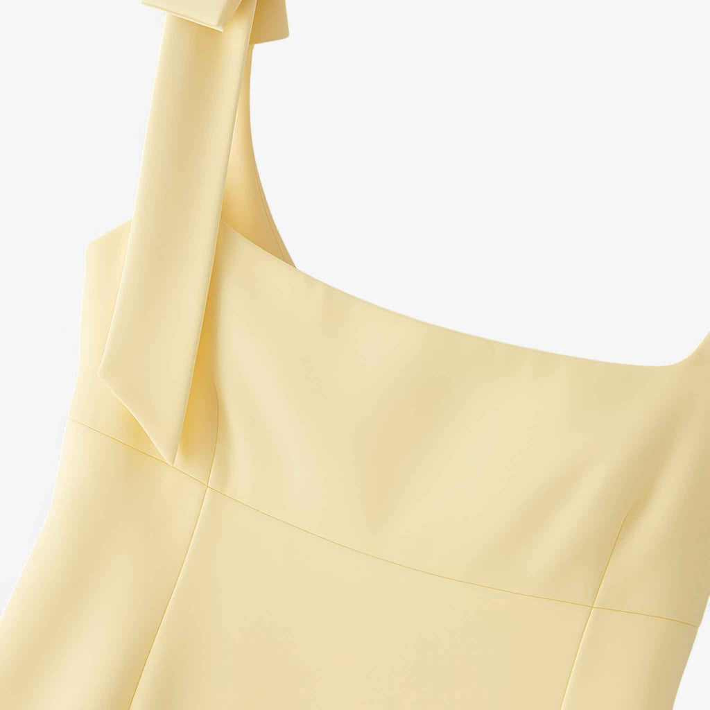 Amelie Slim Cami Top Yellow with Bow - Ideal Slim Cami Top Yellow for Every Season