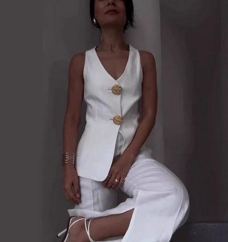 Sofia | Women's Blazer and Linen Outfit Set