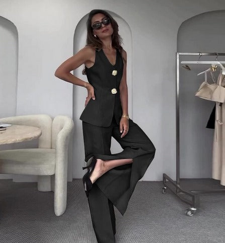 Sofia | Women's Blazer and Linen Outfit Set