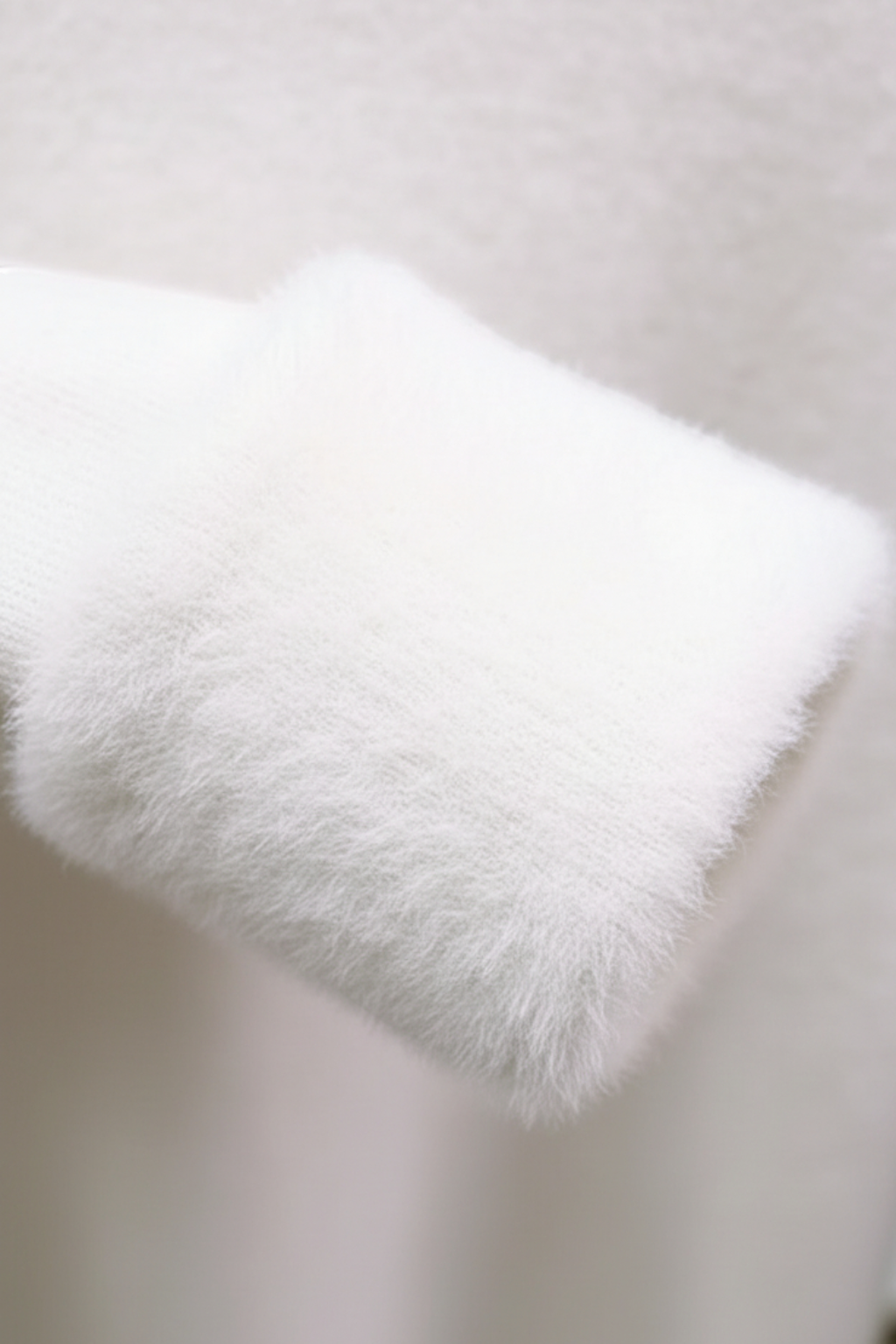 White Fleece Lined Thermal Turtleneck