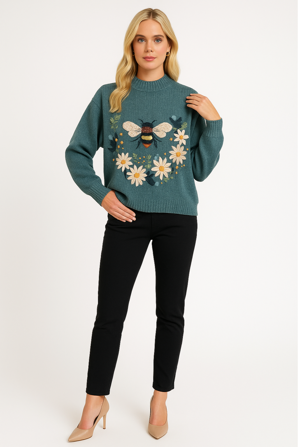 Women's 3D Flower Knit Sweater Chic