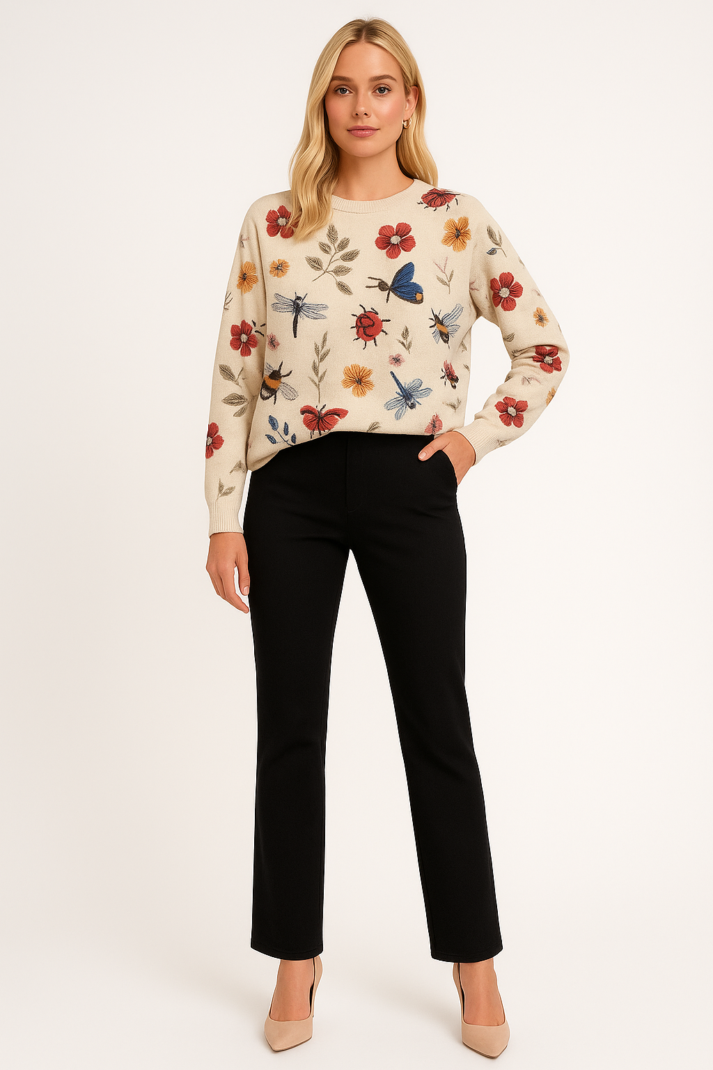 Women's 3D Flower Knit Sweater Chic