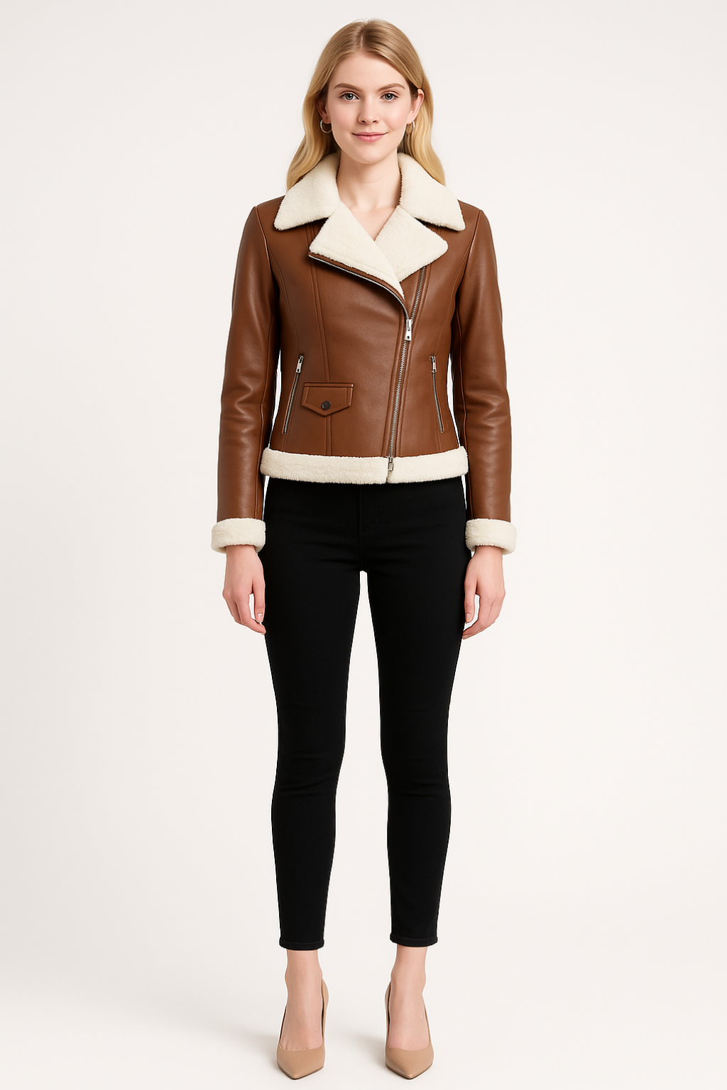 Women’s Asymmetrical Leather Jacket