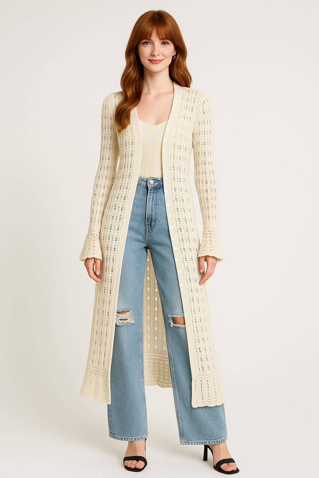 Women’s Cozy Longline with Button Closure Cardigan