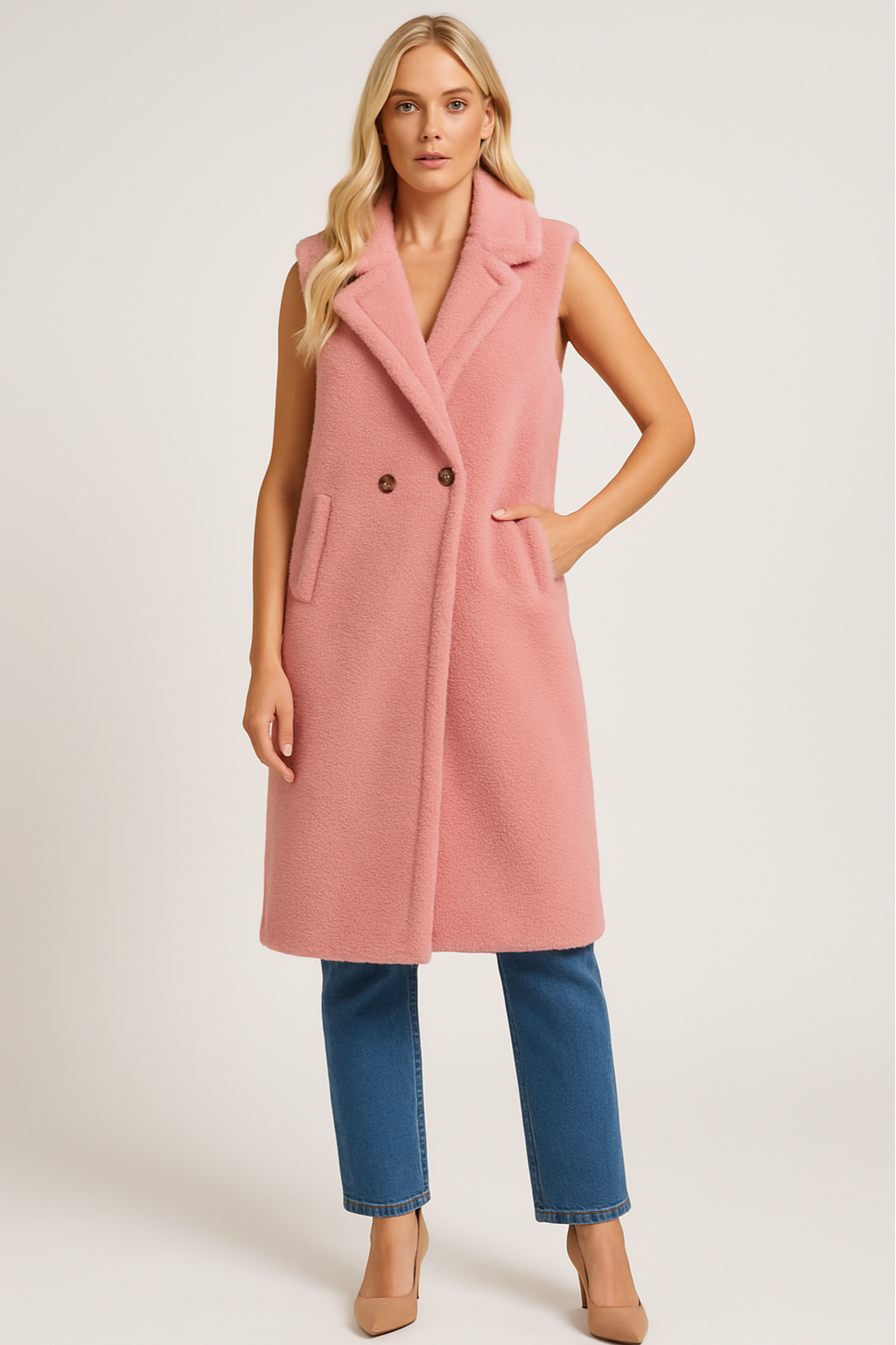 Women’s Shearling Sleeveless Jacket