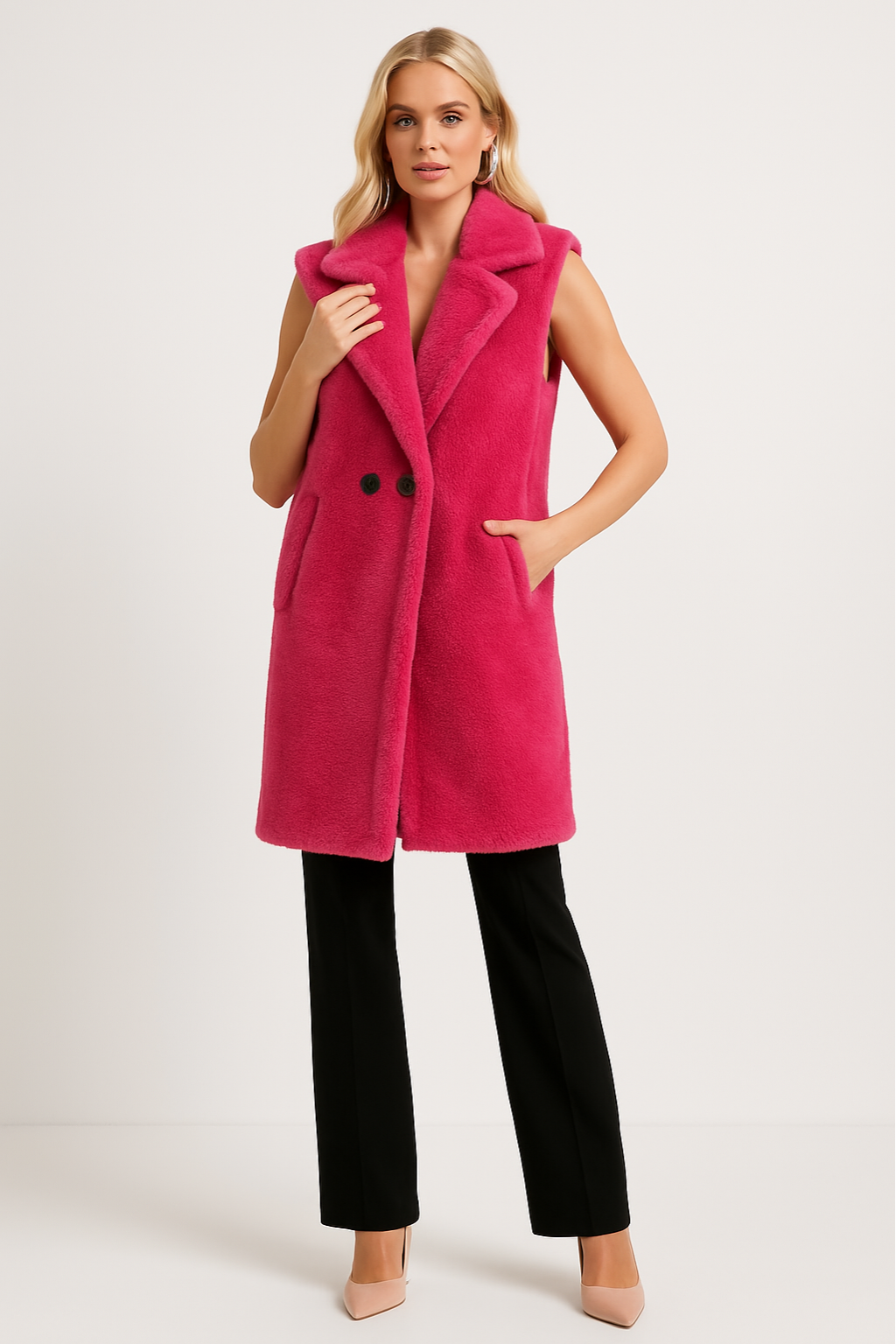 Women’s Shearling Sleeveless Jacket