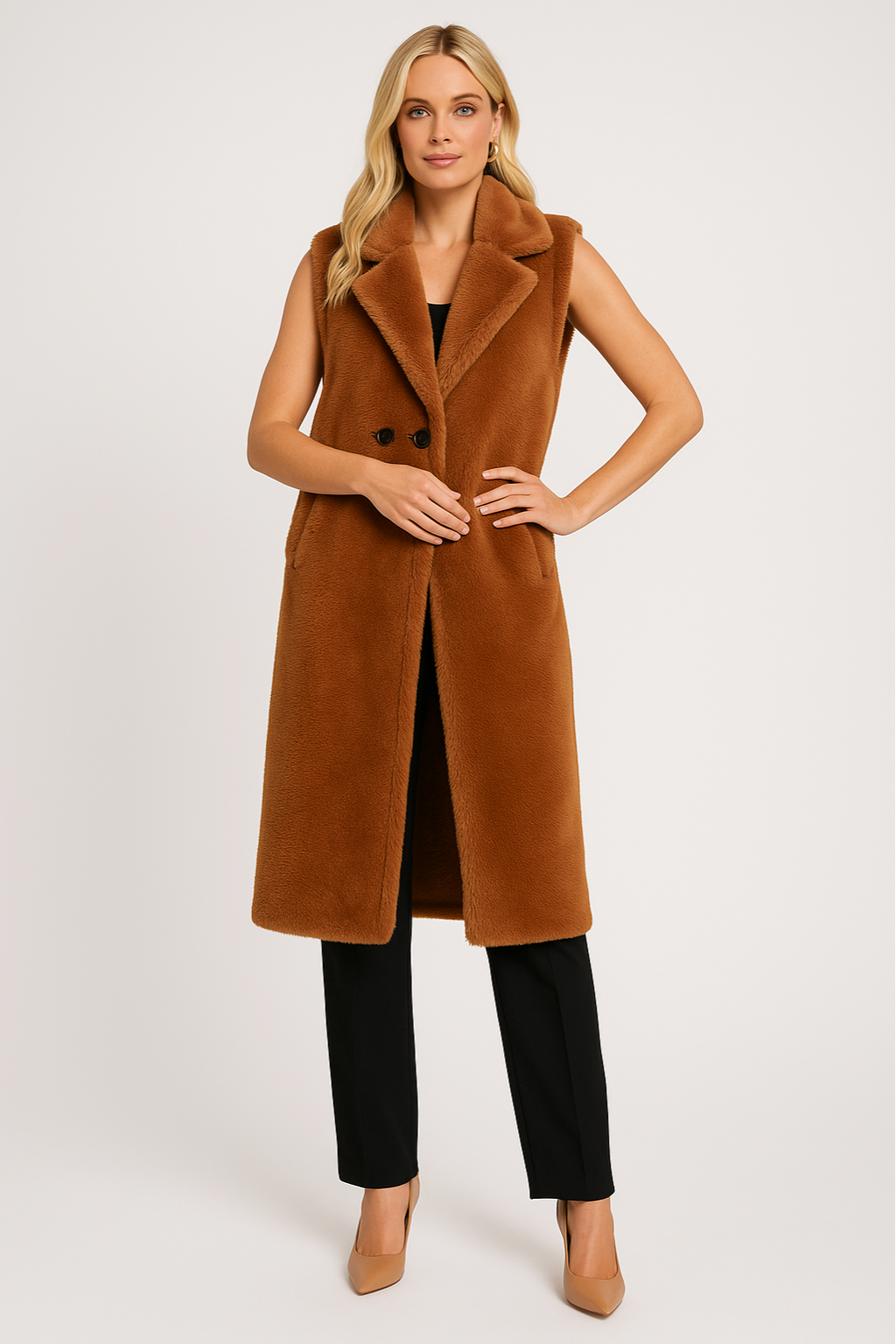 Women’s Shearling Sleeveless Jacket