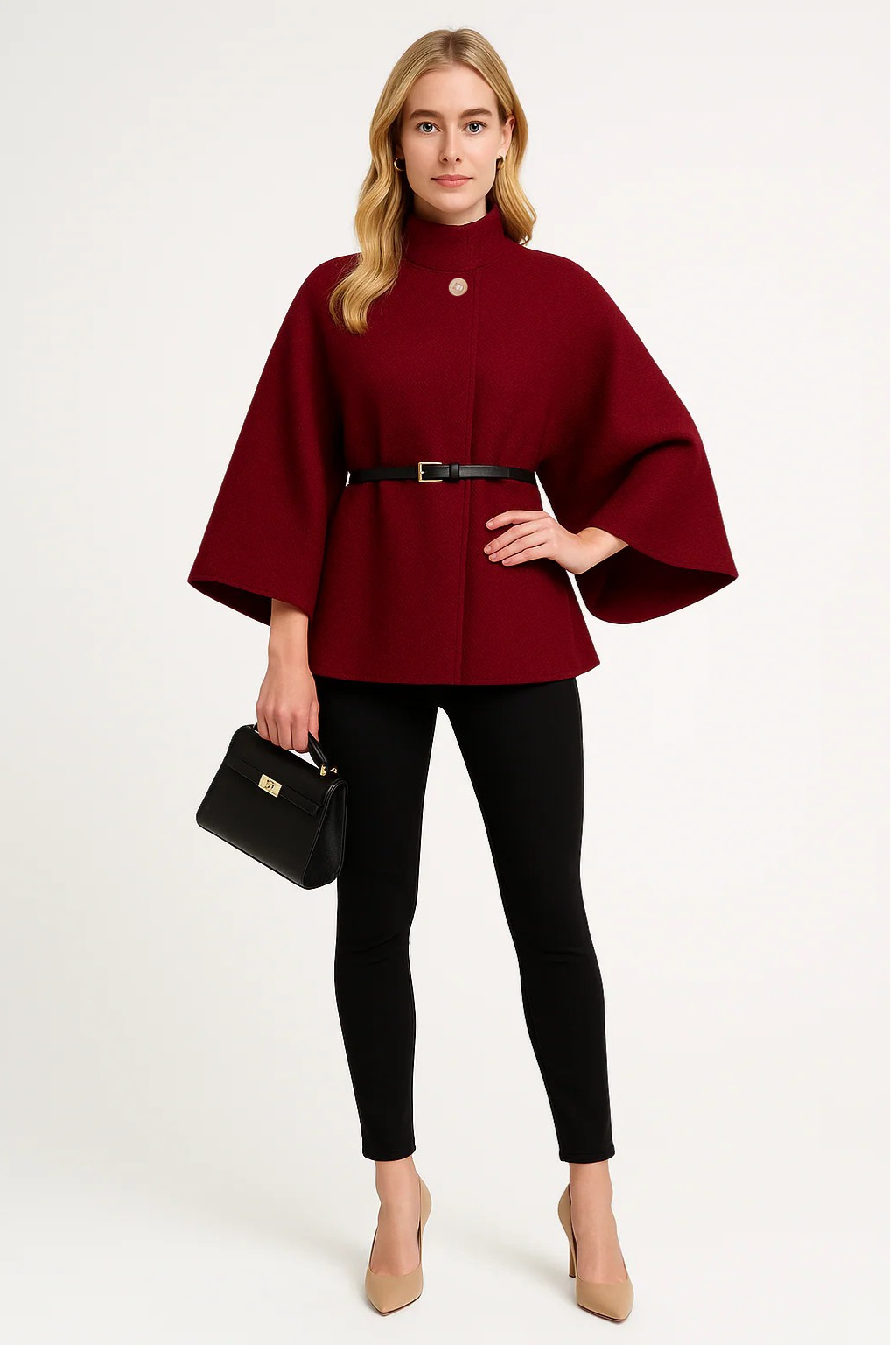 Women’s High-Neck Cape Coat