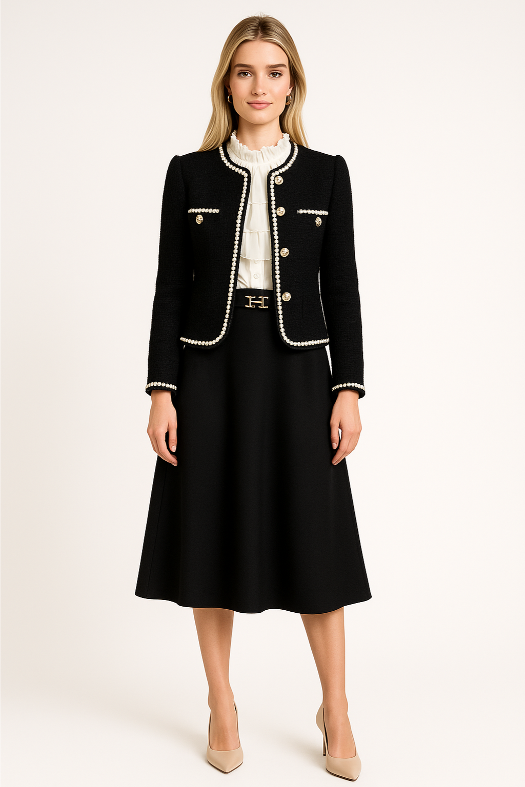 Women’s Pearl Button Cropped Vintage Jacket