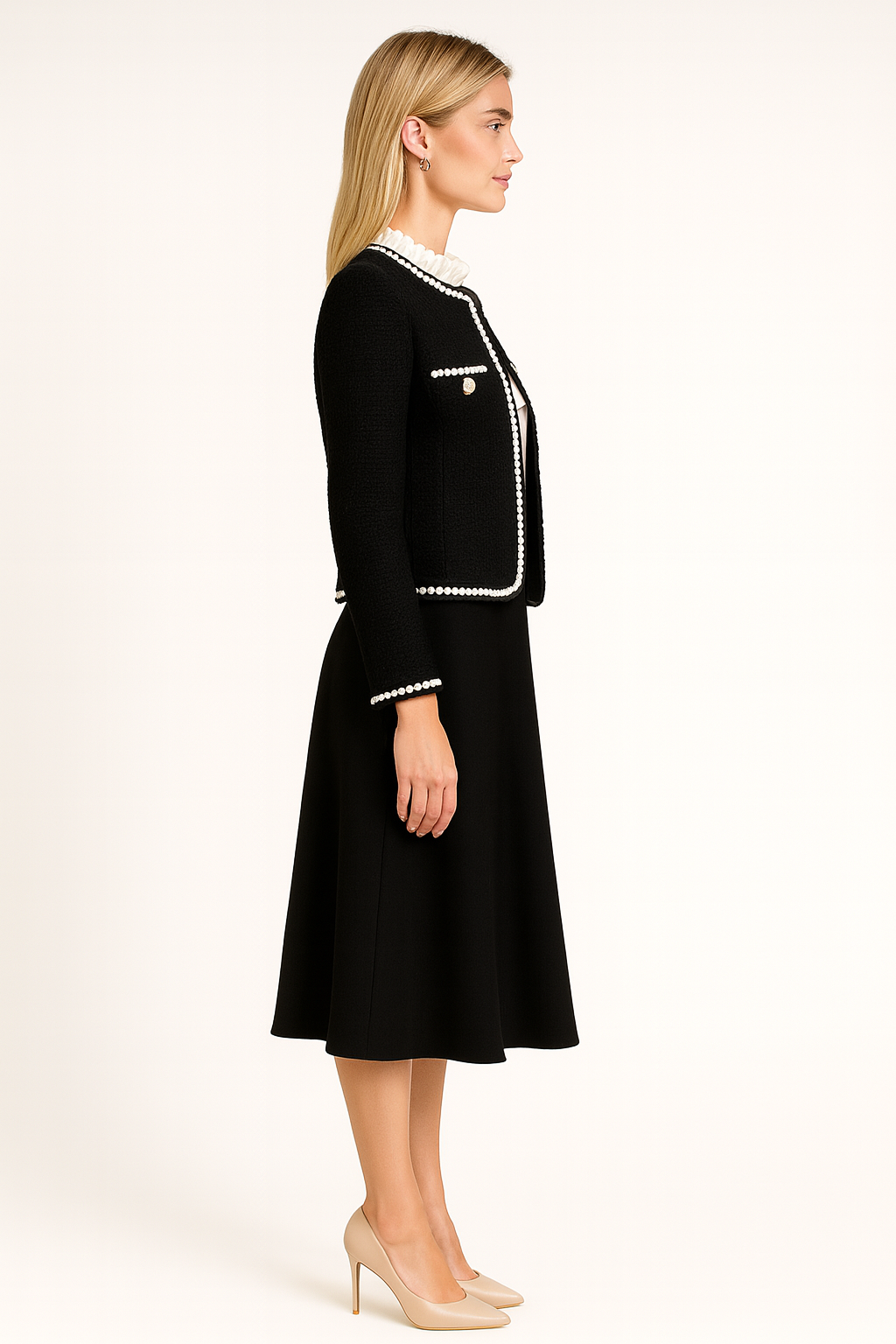 Women’s Pearl Button Cropped Vintage Jacket