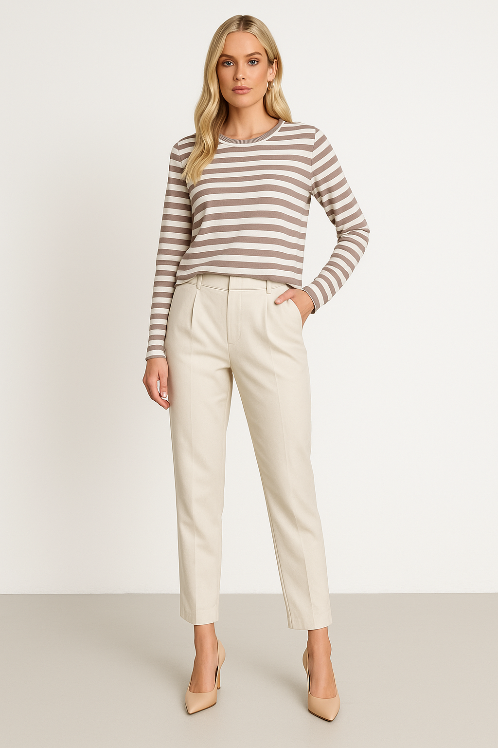 Women’s Striped Long Sleeve Sweater