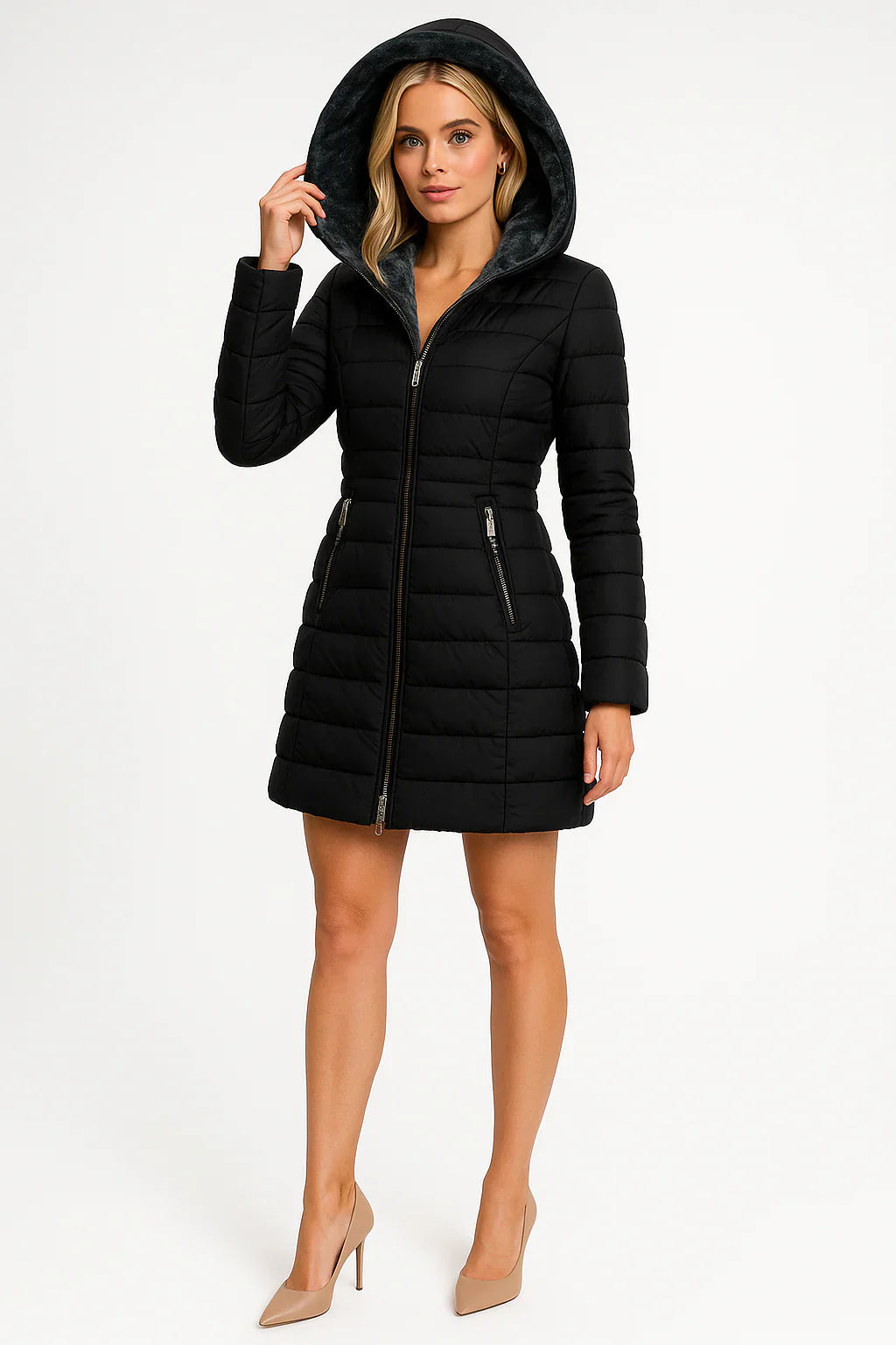 Women’s Asymmetrical Hooded Puffer Coat