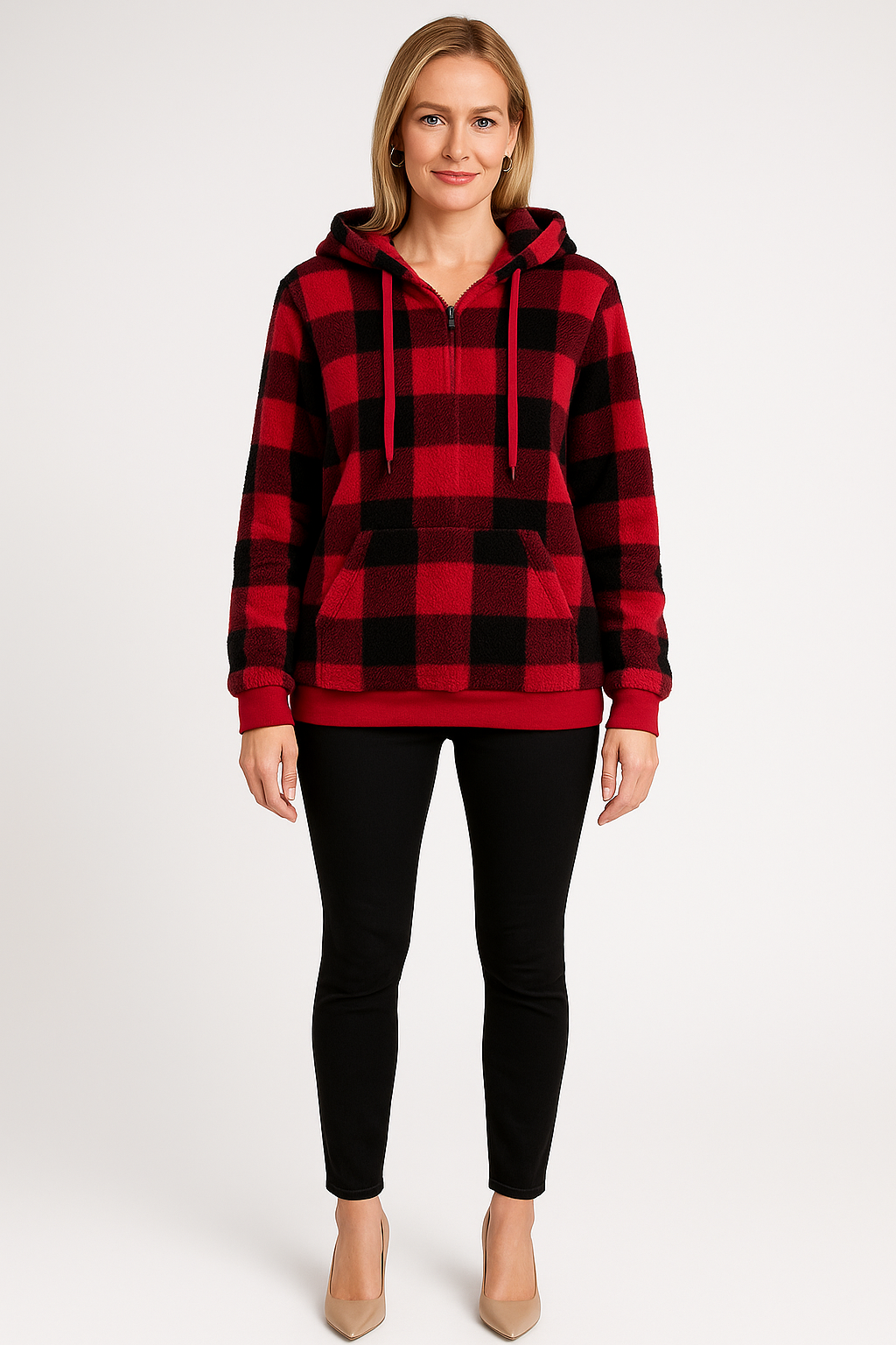 Women’s Checkered Pullover Hoodie