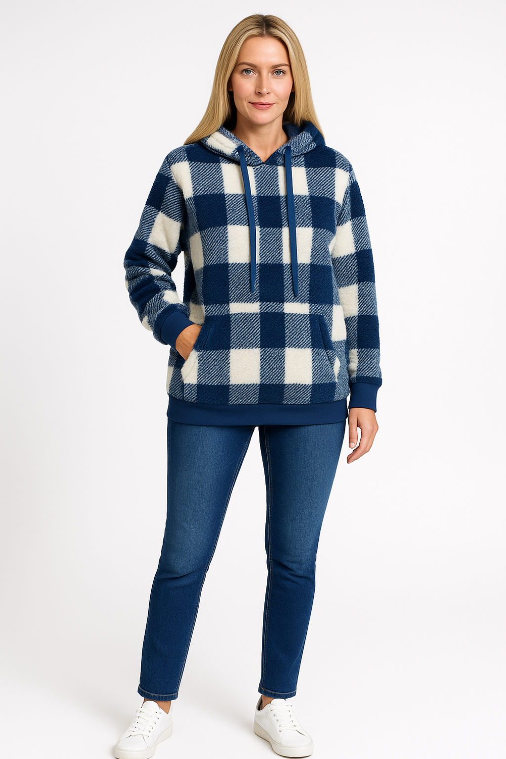 Women’s Checkered Pullover Hoodie