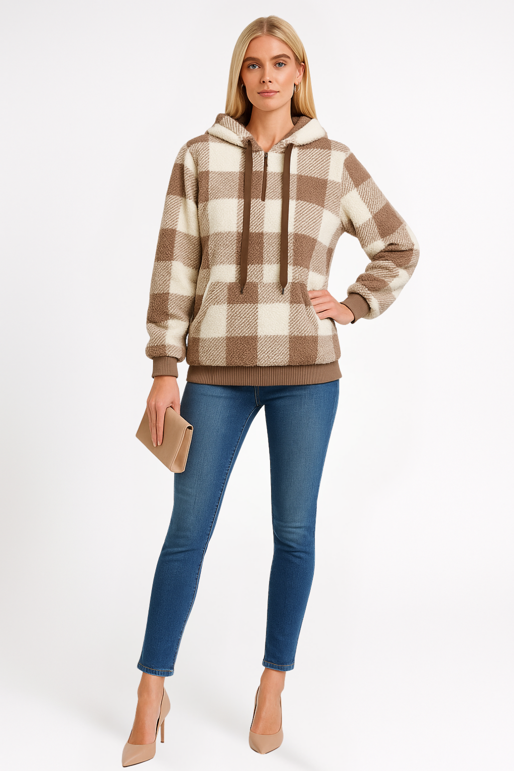 Women’s Checkered Pullover Hoodie