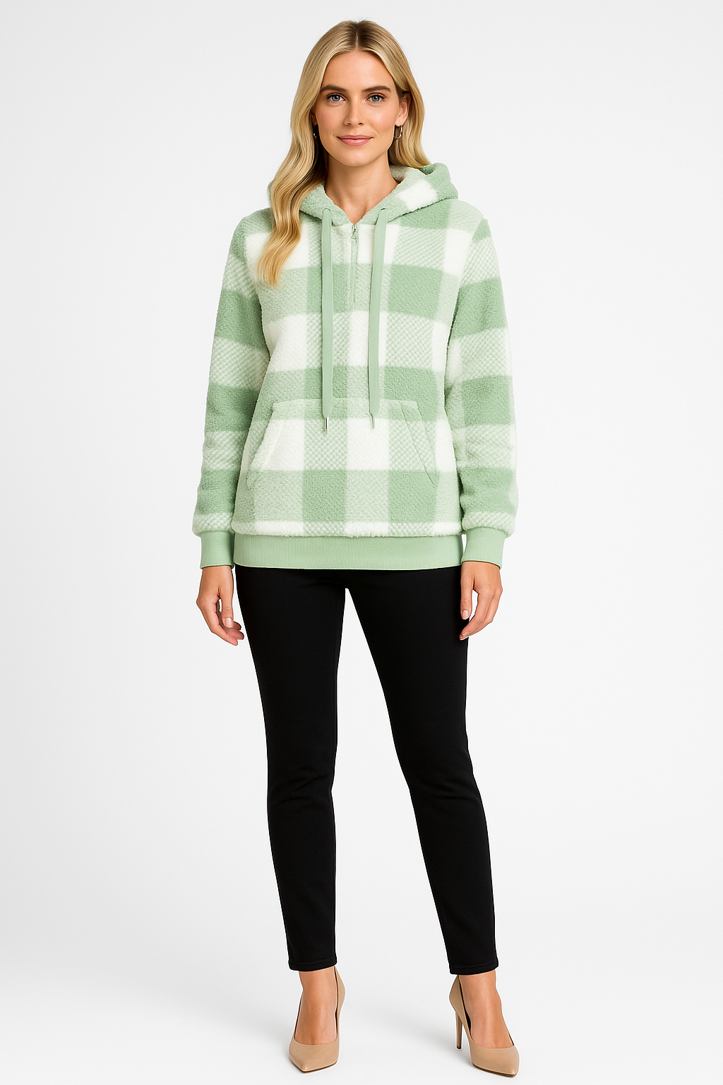 Women’s Checkered Pullover Hoodie