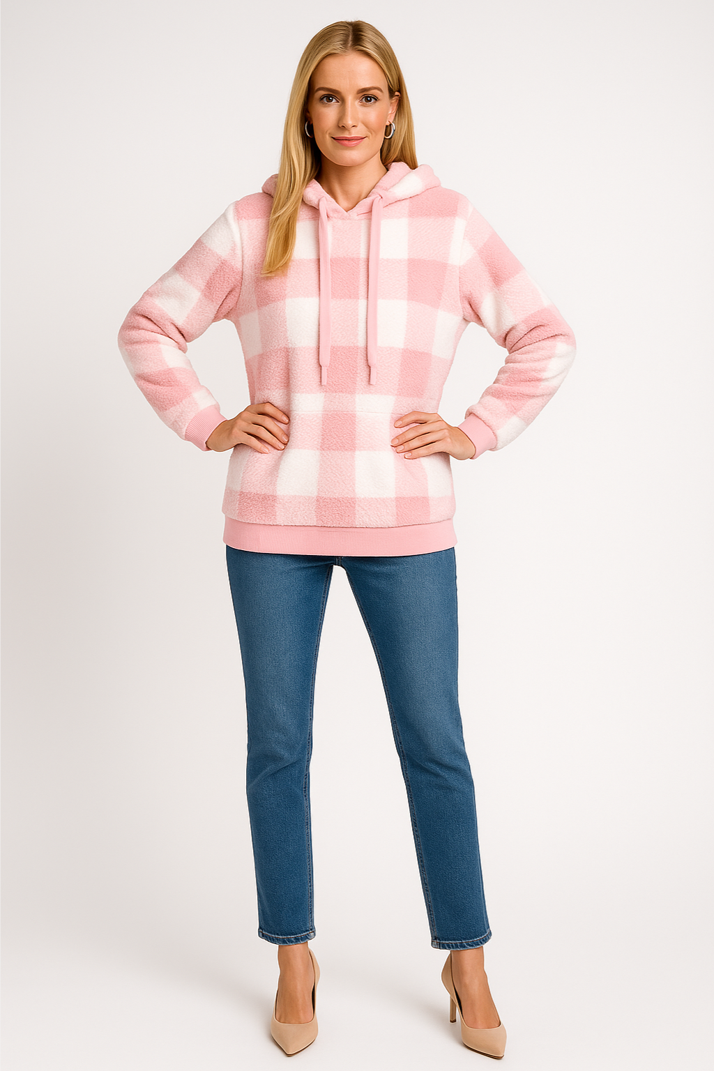 Women’s Checkered Pullover Hoodie