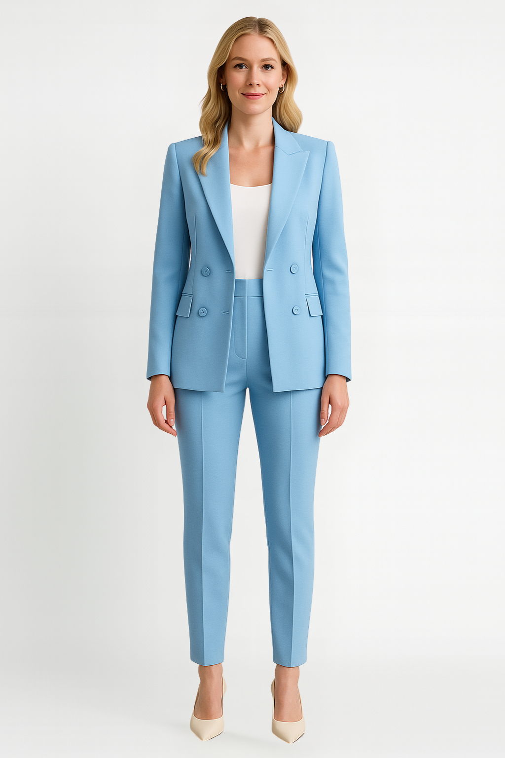Women’s Classic Blazer and Tailored Trousers Set