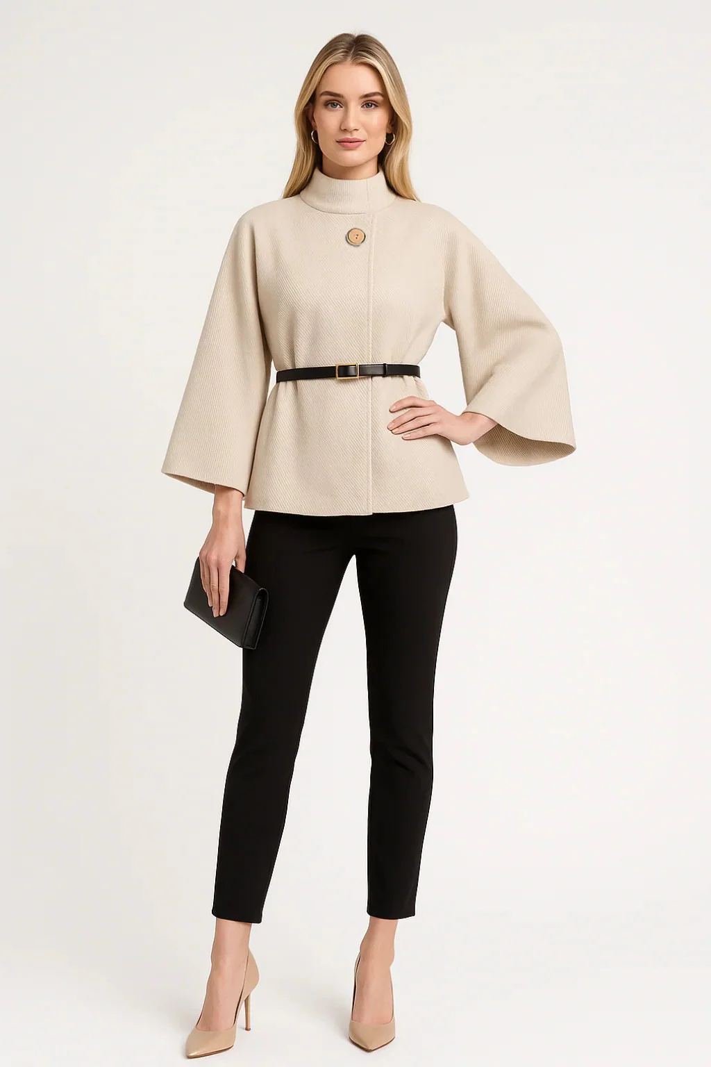 Women’s High-Neck Cape Coat