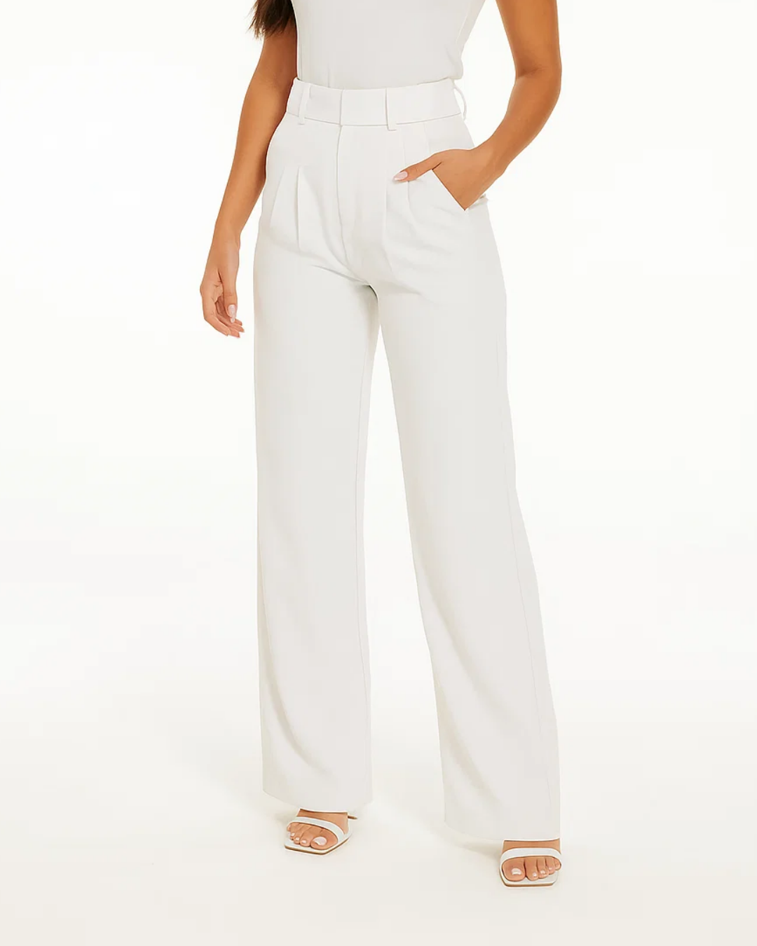 Women's High-Waisted Wide-Leg Trousers With Relaxed Fit