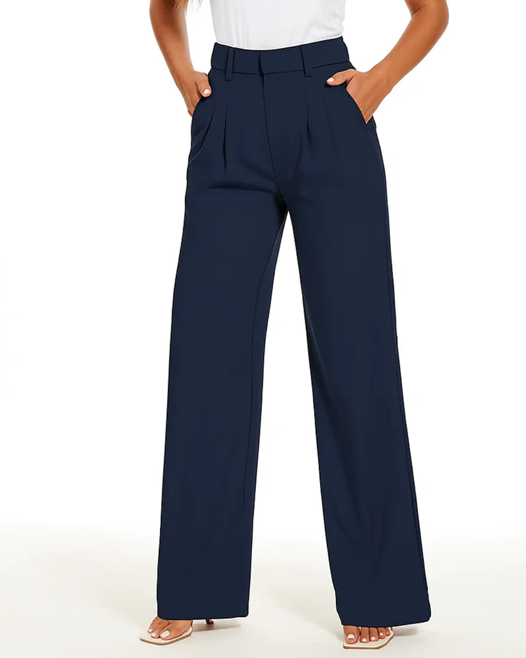 Women's High-Waisted Wide-Leg Trousers With Relaxed Fit
