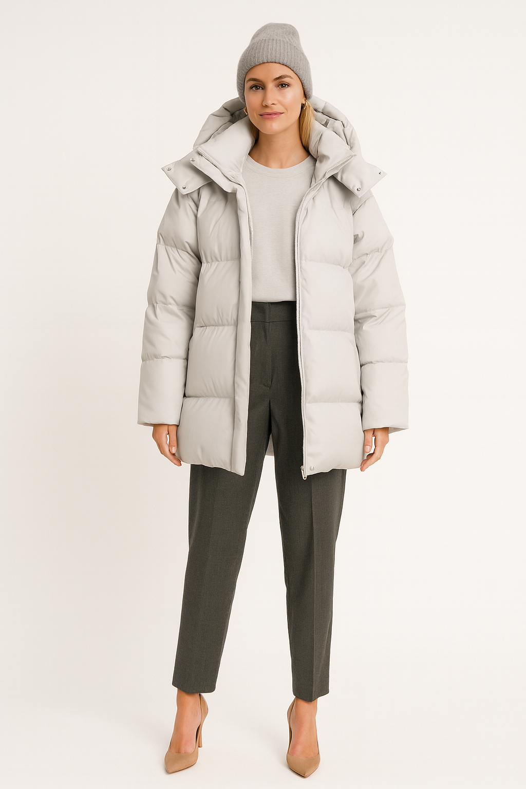 Women’s Oversized High-Collar Puffer Jacket
