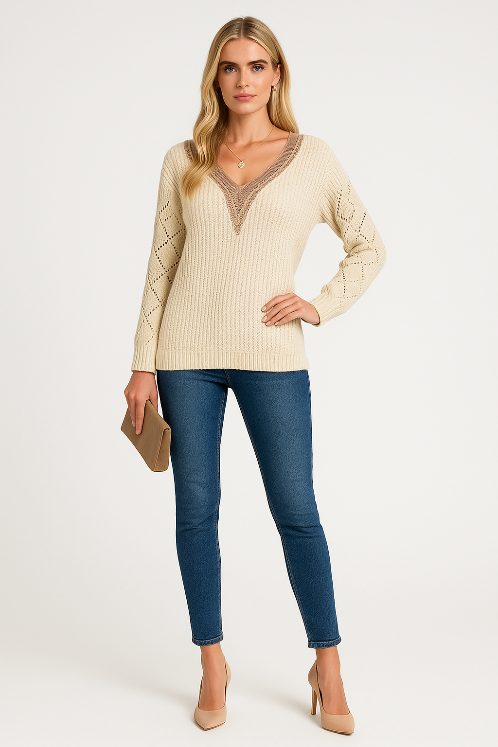 Women’s V-Neck Knit Sweater