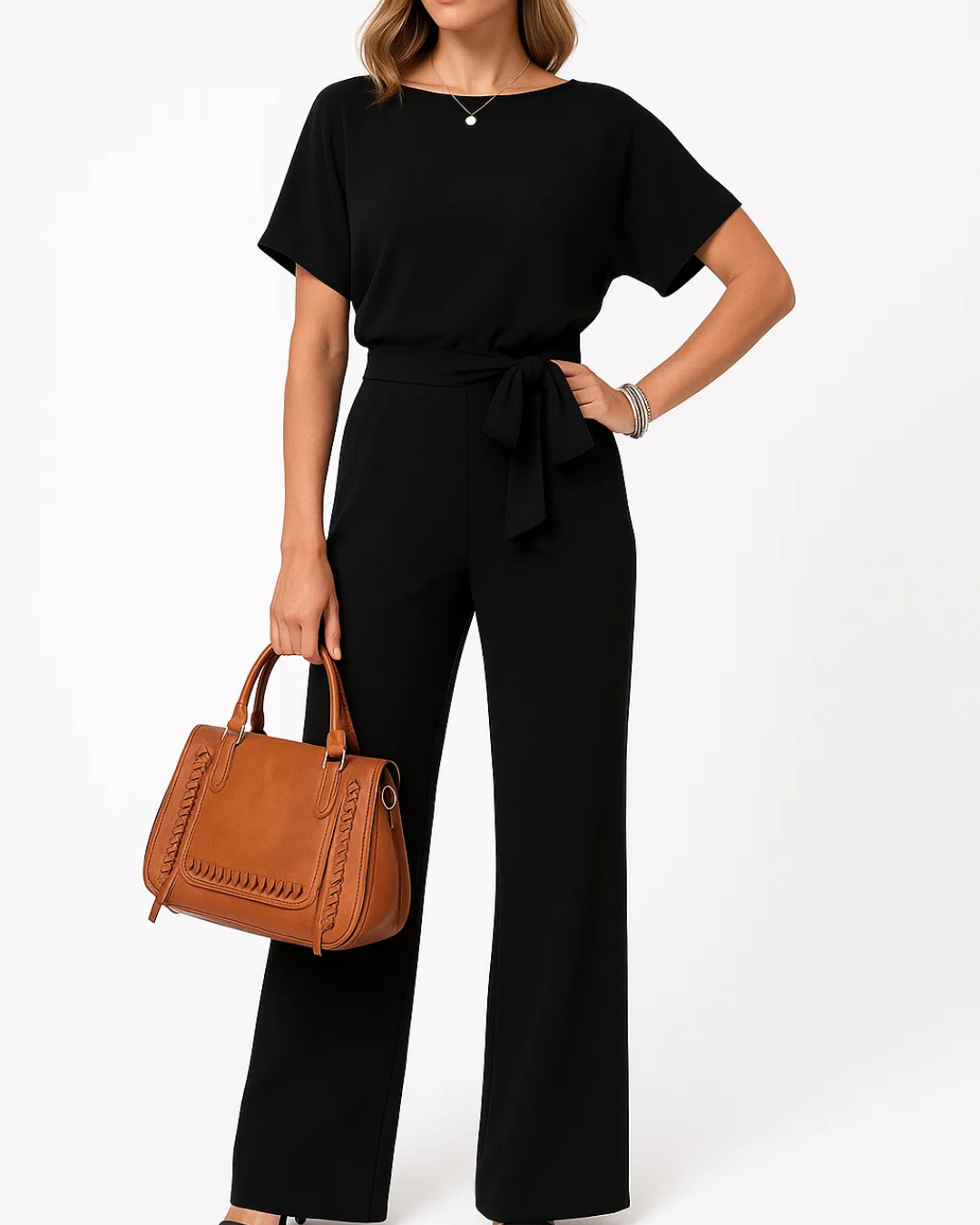 Women's Belted Elegant Jumpsuit