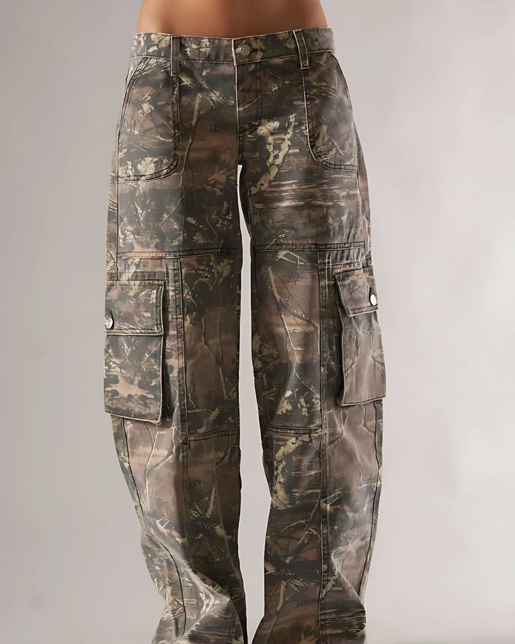 Women’s Camouflage Wide Leg Cargo Trousers