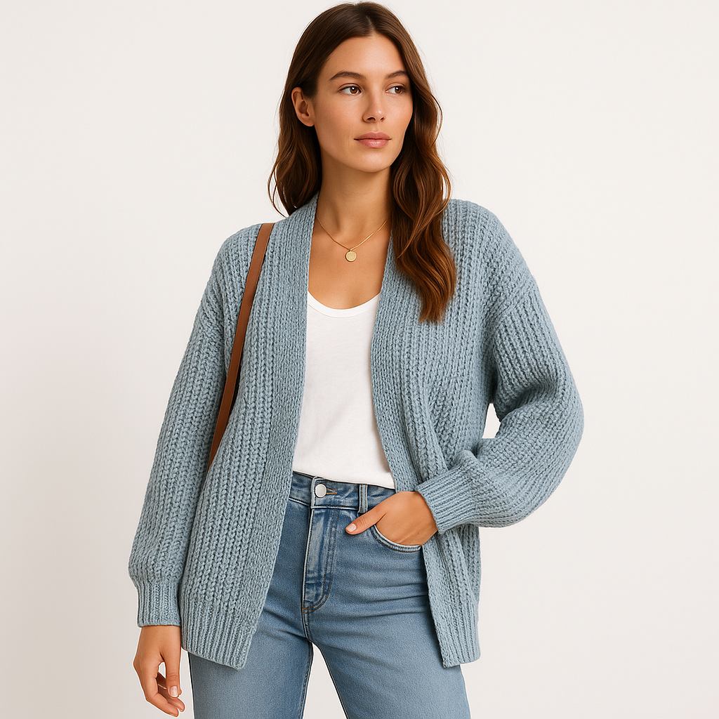 Women's Casual Knit Cardigan with Open Front