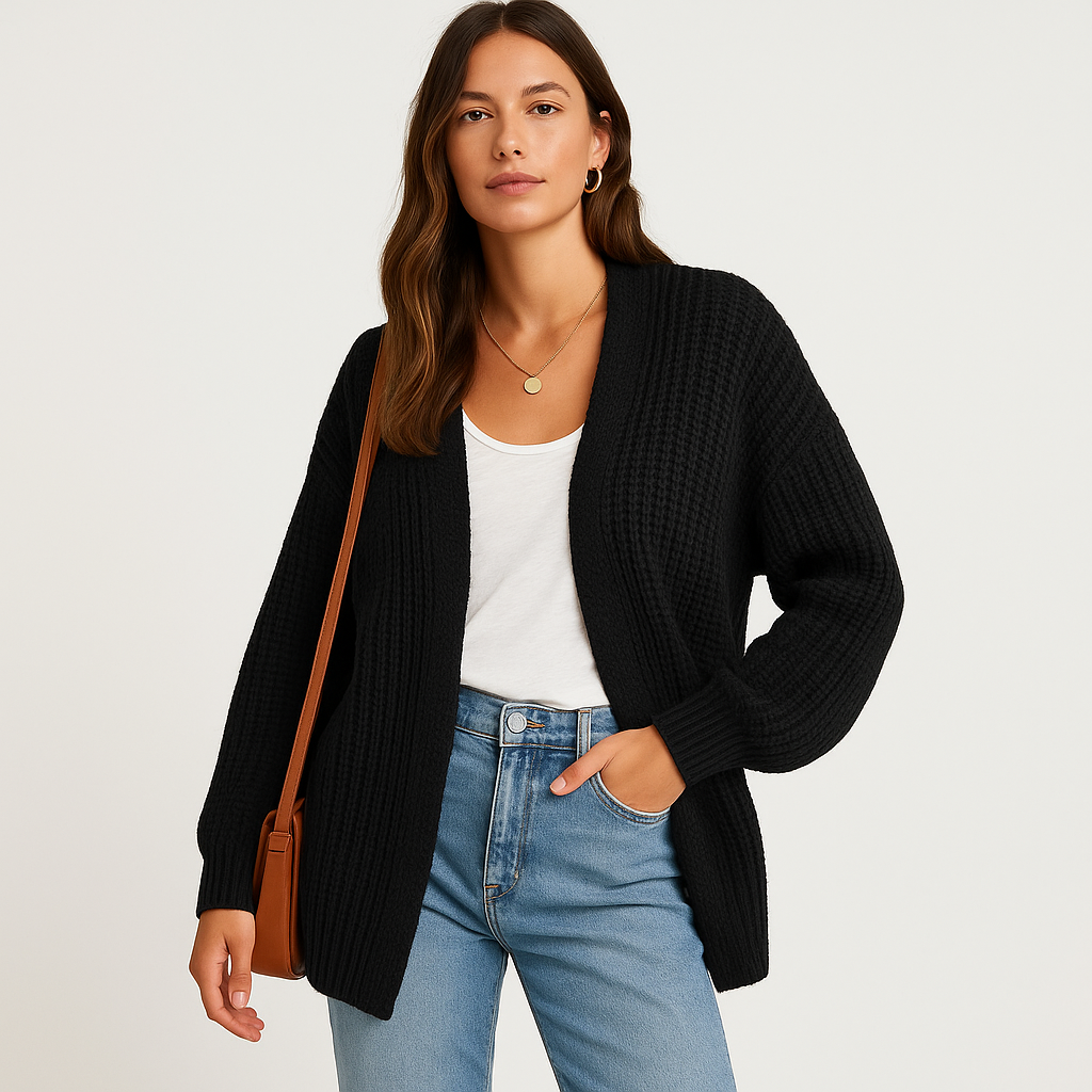 Women's Casual Knit Cardigan with Open Front