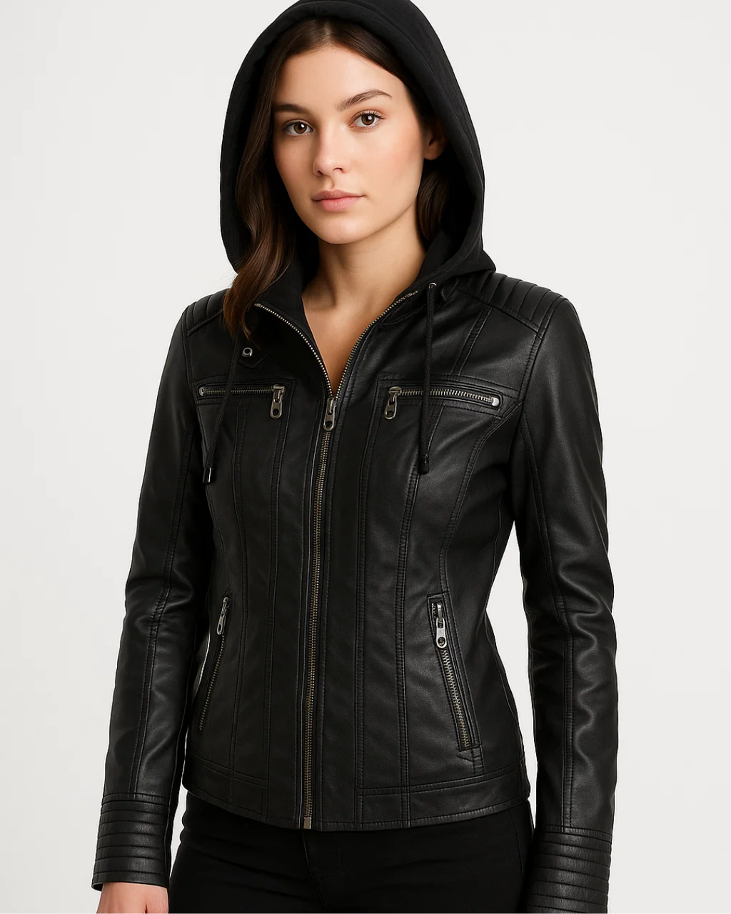 Women's Chic Cropped Jacket with Zip Closure