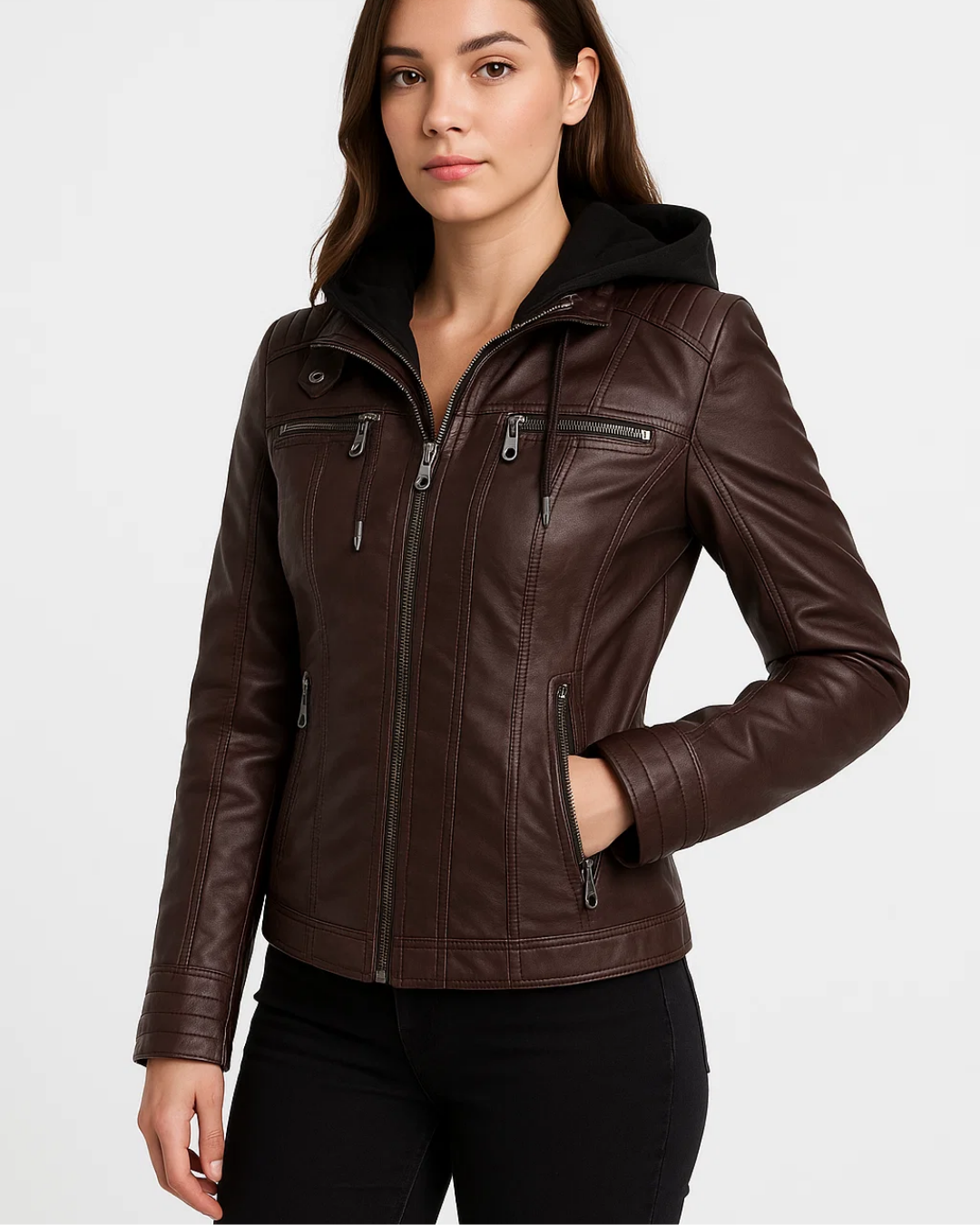 Women's Chic Cropped Jacket with Zip Closure