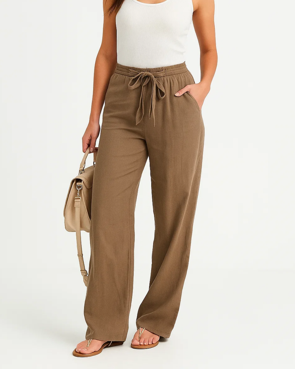 Women's Elegant Elastic Waist Trousers
