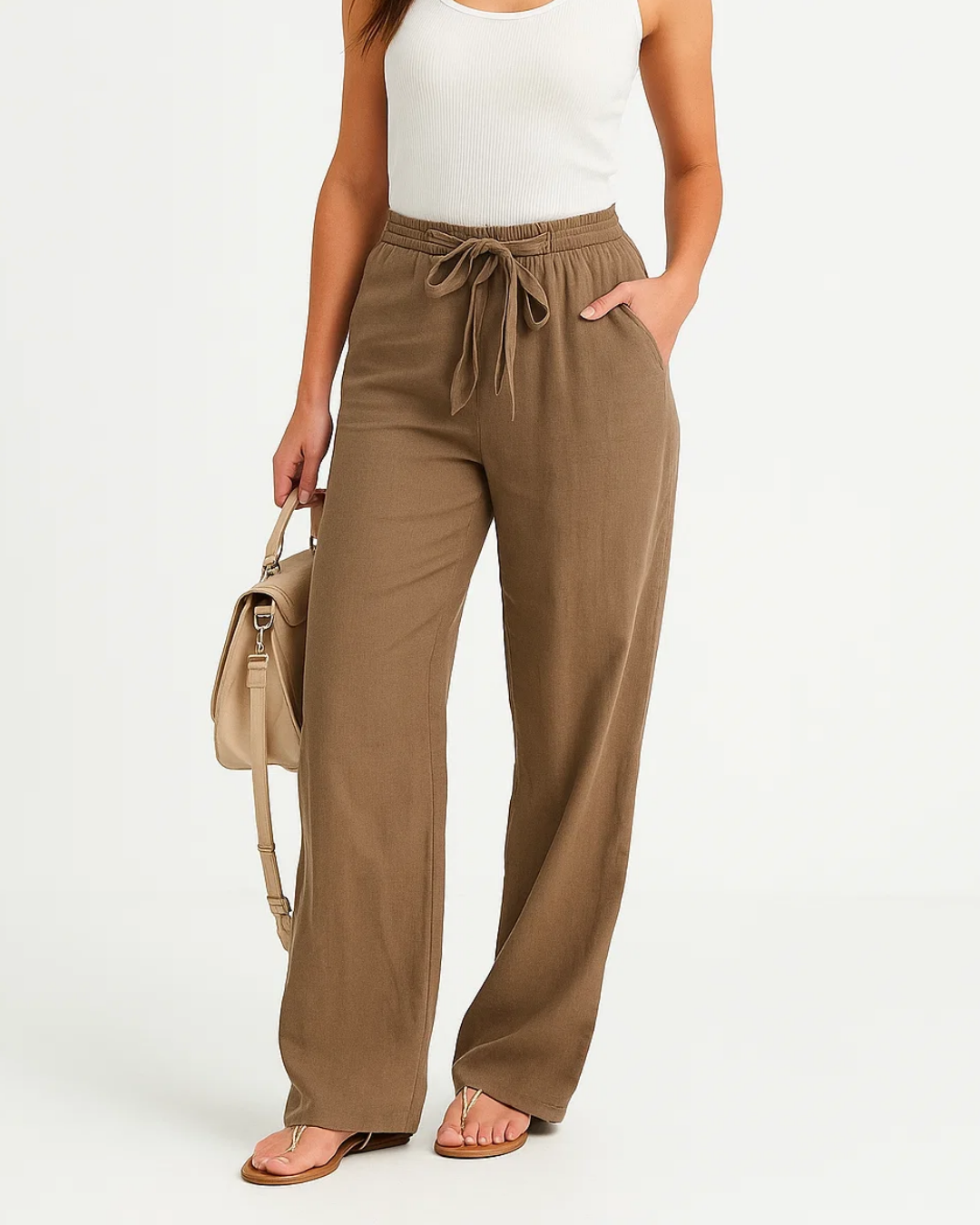 Women's Elegant Elastic Waist Trousers