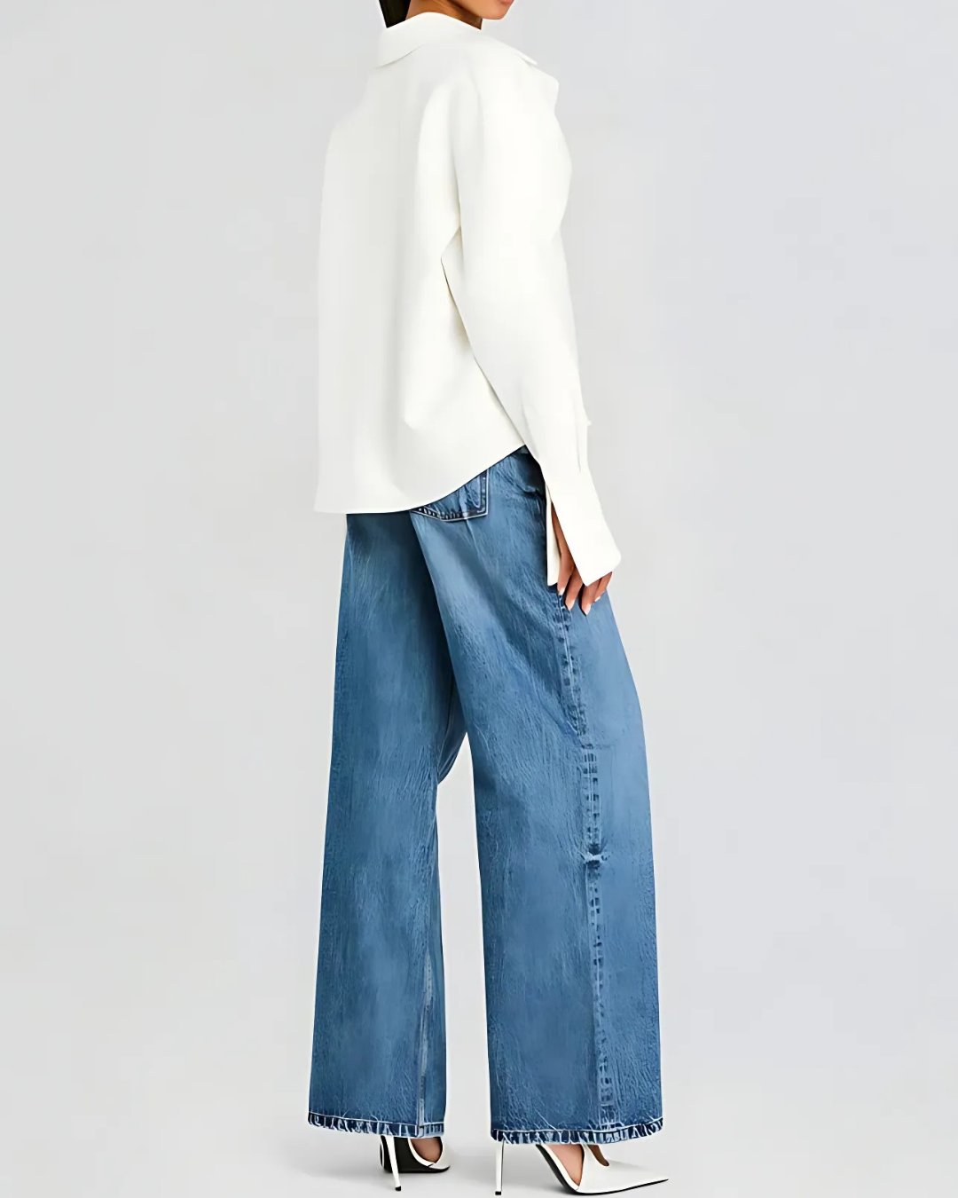 Women's Elegant Oversized Button-Up Blouse