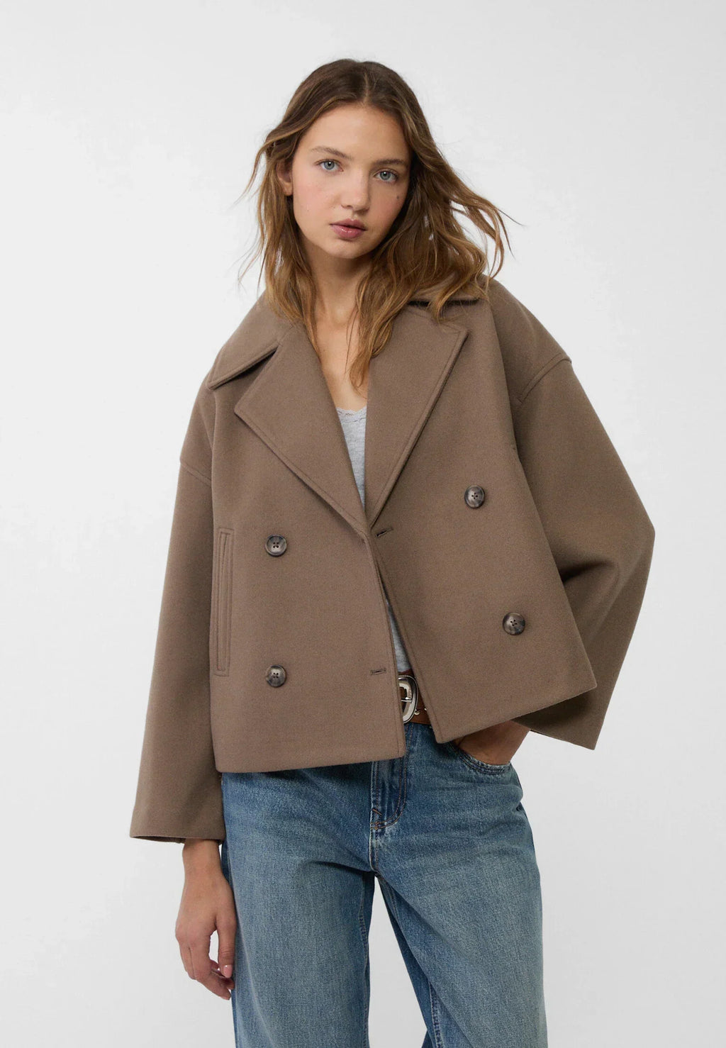 Women's Elegant Oversized Cropped Jacket