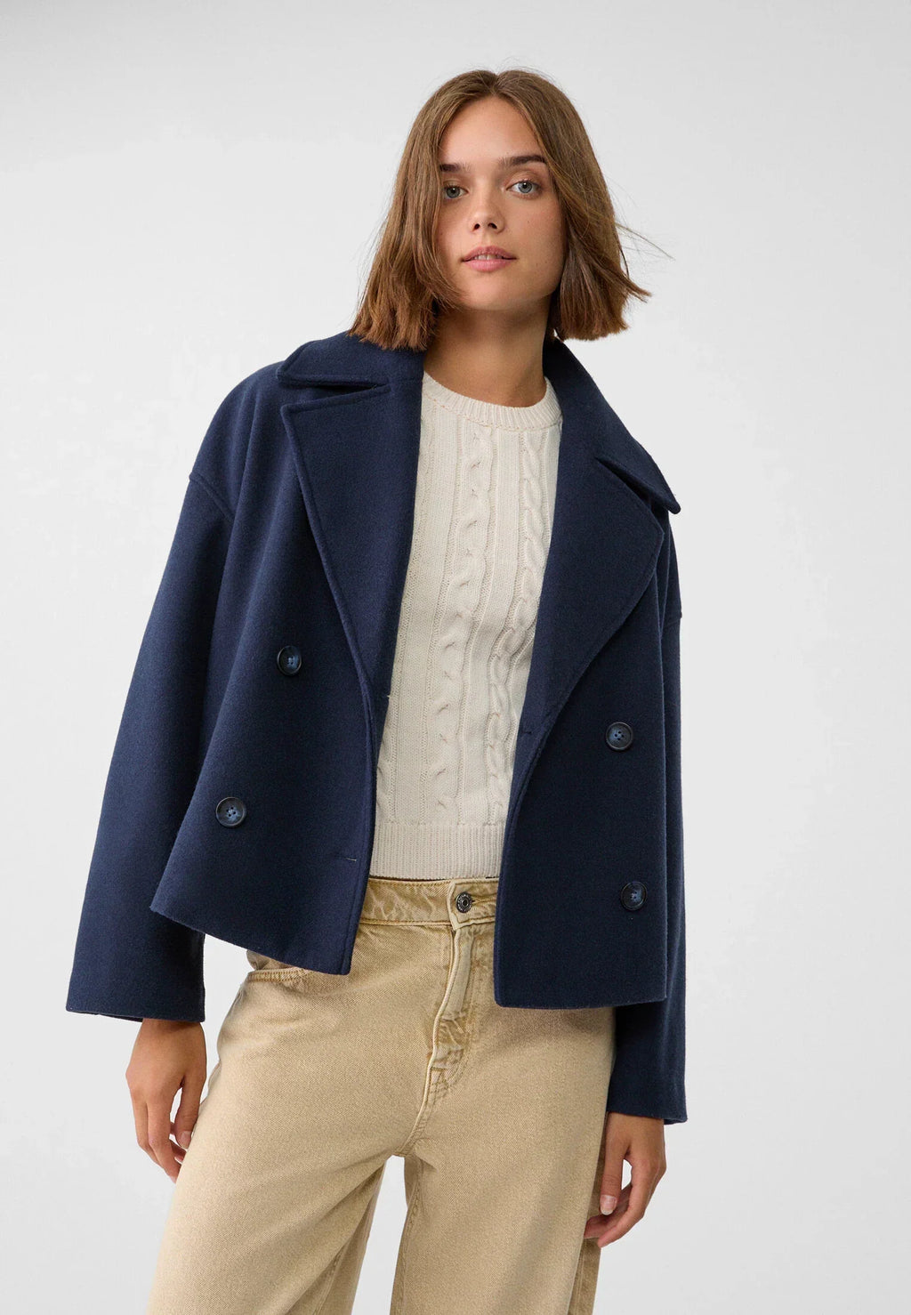 Women's Elegant Oversized Cropped Jacket