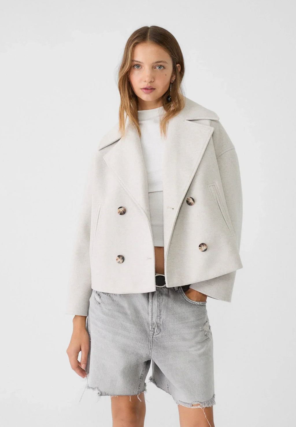 Women's Elegant Oversized Cropped Jacket