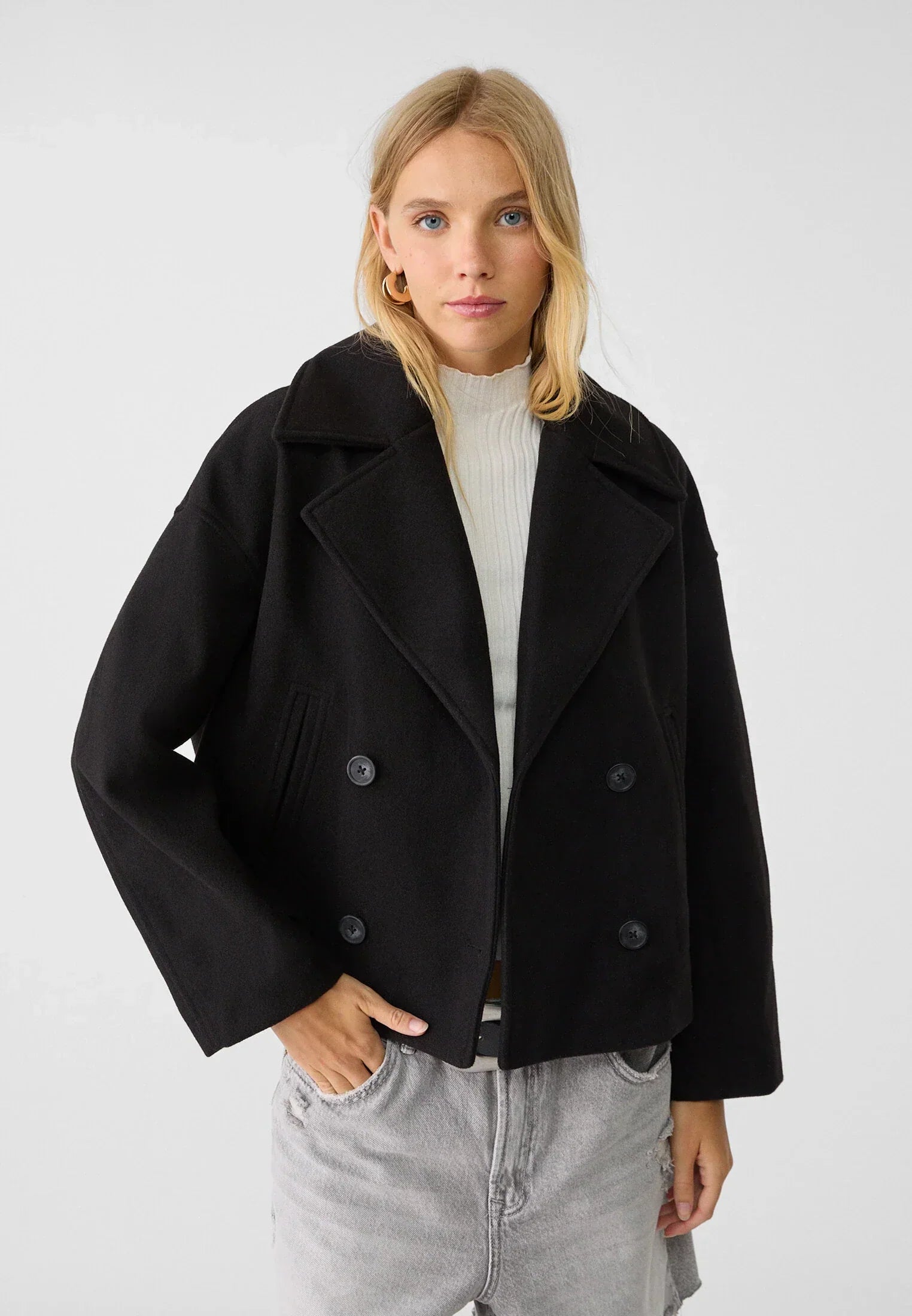 Women's Elegant Oversized Cropped Jacket