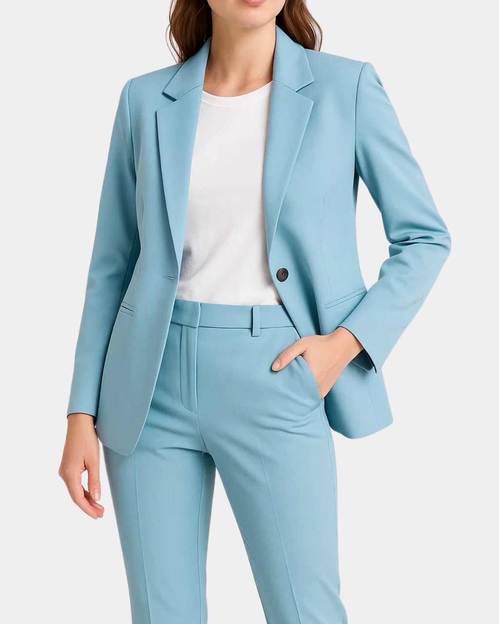 Women's Elegant Tailored Blazer and Trousers Set