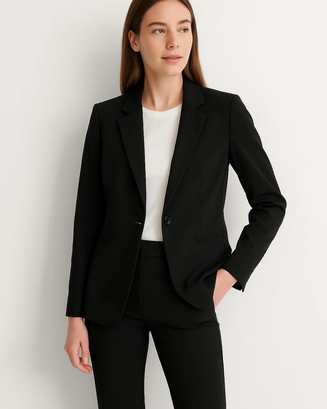 Women's Elegant Tailored Blazer and Trousers Set