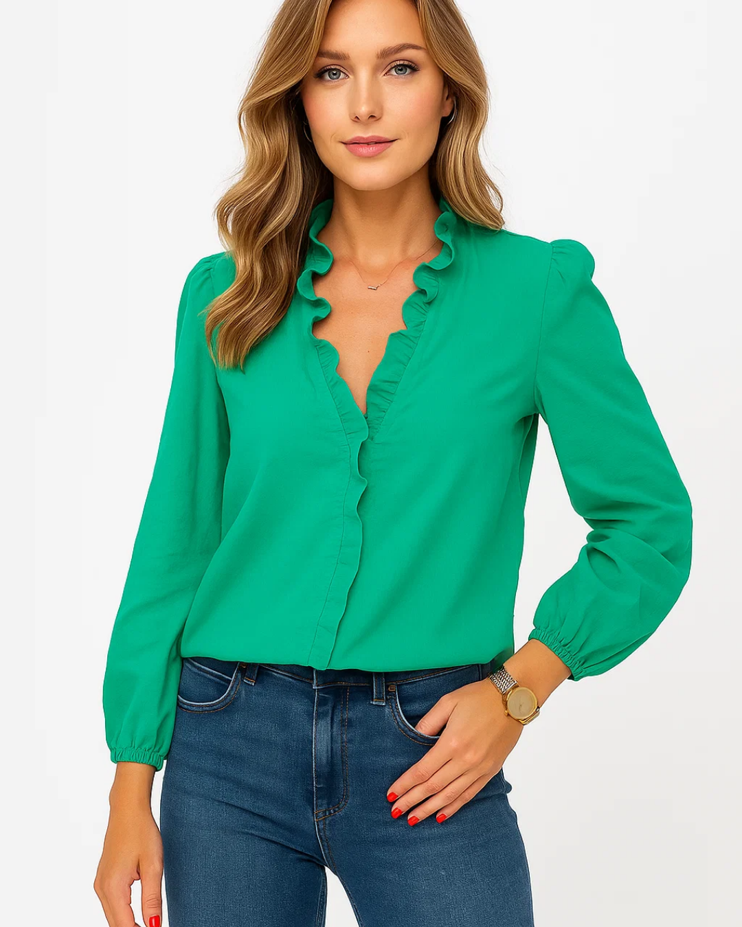 Women’s Ruffled Long Sleeve Blouse